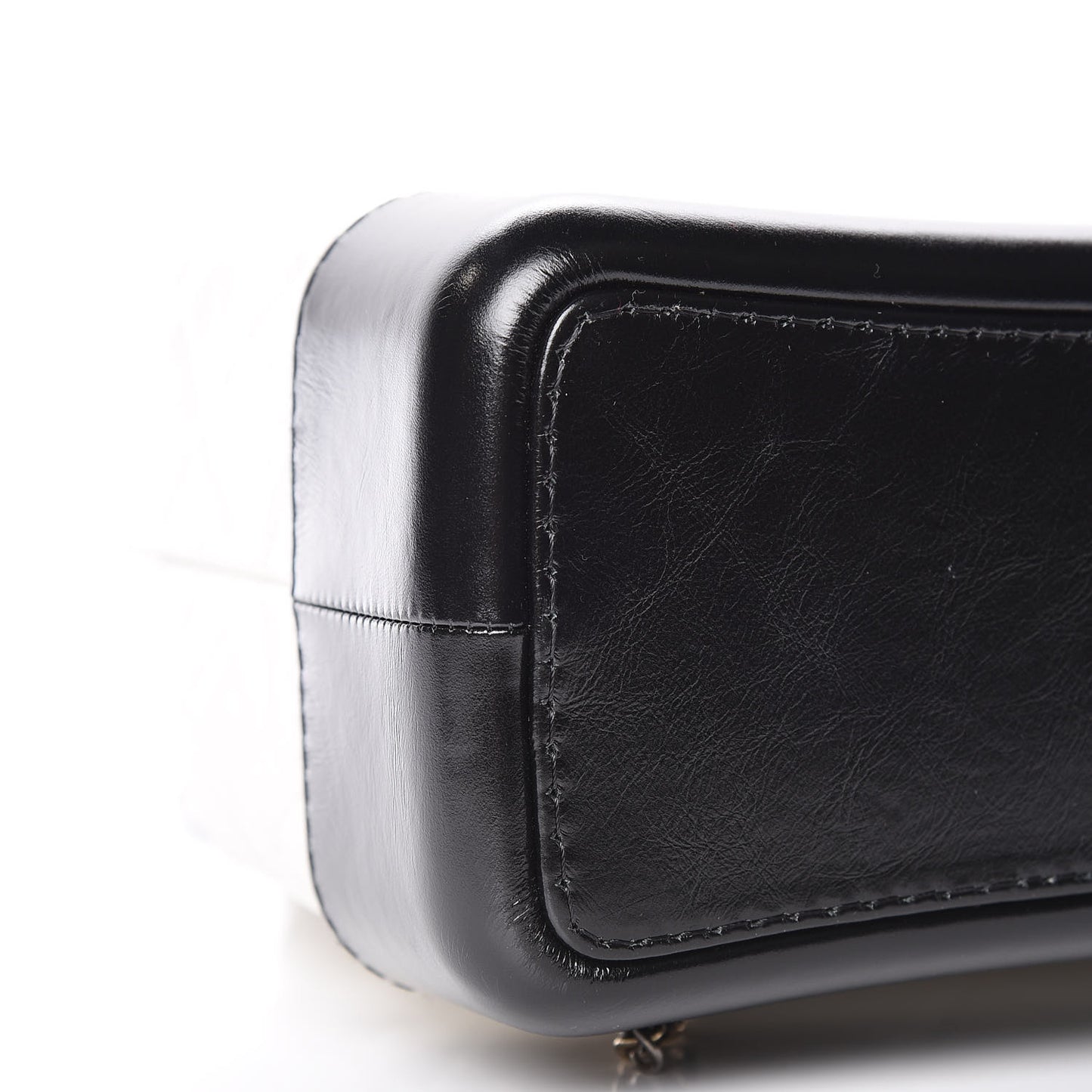 Aged Calfskin Quilted Gabrielle Backpack Black White