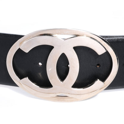 Chanel Leather CC Logo Belt 95 38 Black 3 of 7