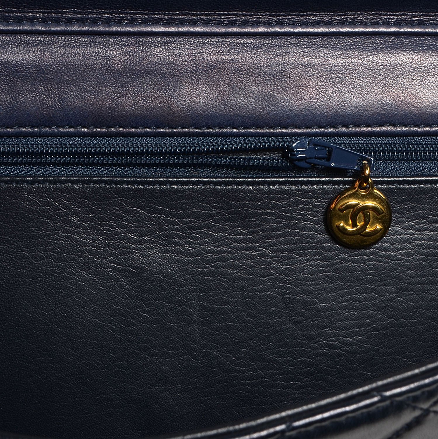 Chanel Lambskin Small Single Flap Navy 6 of 8
