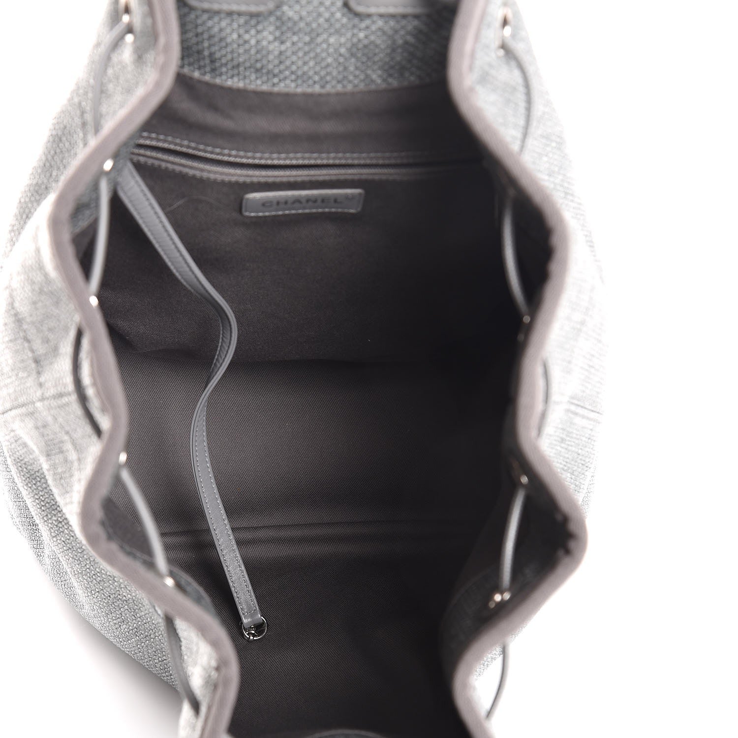 Chanel Canvas Large Deauville Backpack Grey 5 of 7