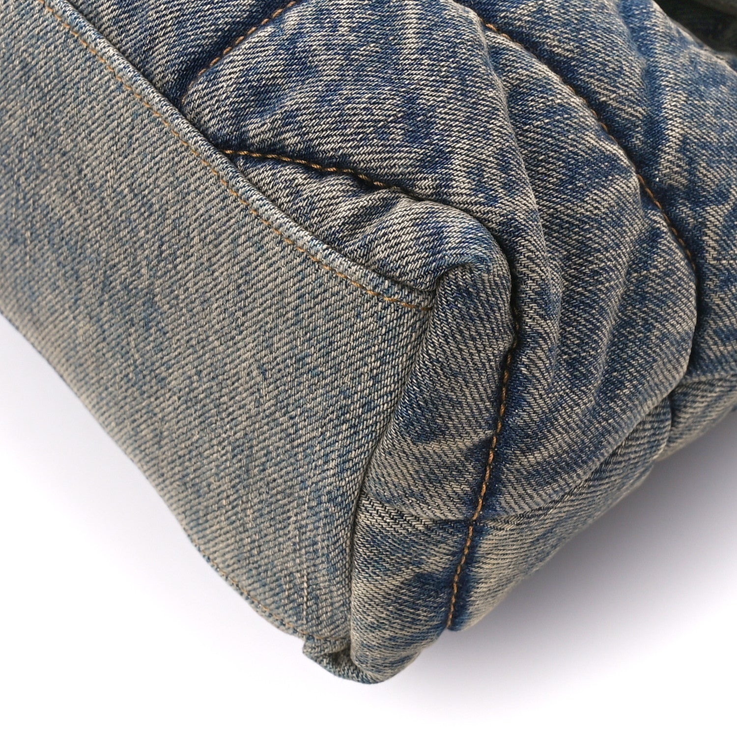 Saint Laurent Denim Quilted Small Loulou Puffer Monogram Chain Satchel Rodeo Blue 11 of 12