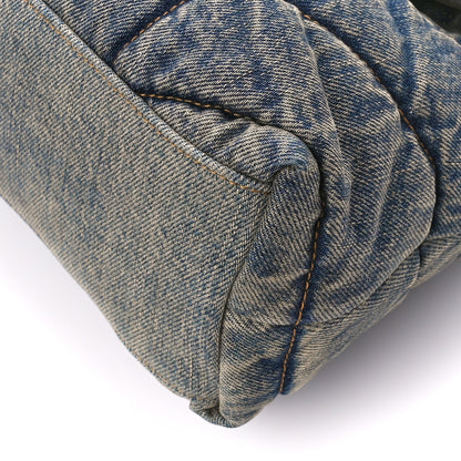 Saint Laurent Denim Quilted Small Loulou Puffer Monogram Chain Satchel Rodeo Blue 11 of 12