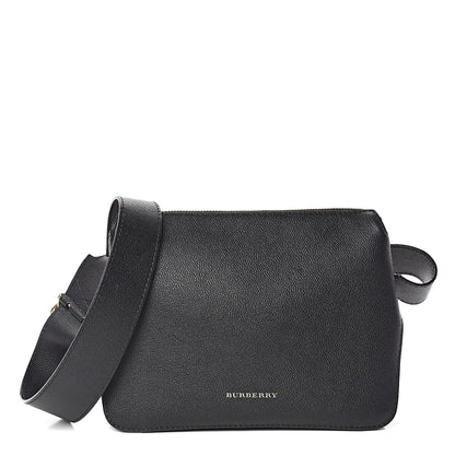 Burberry Soft Grain Calfskin House Check Small Helmsley Crossbody Black 1 of 10