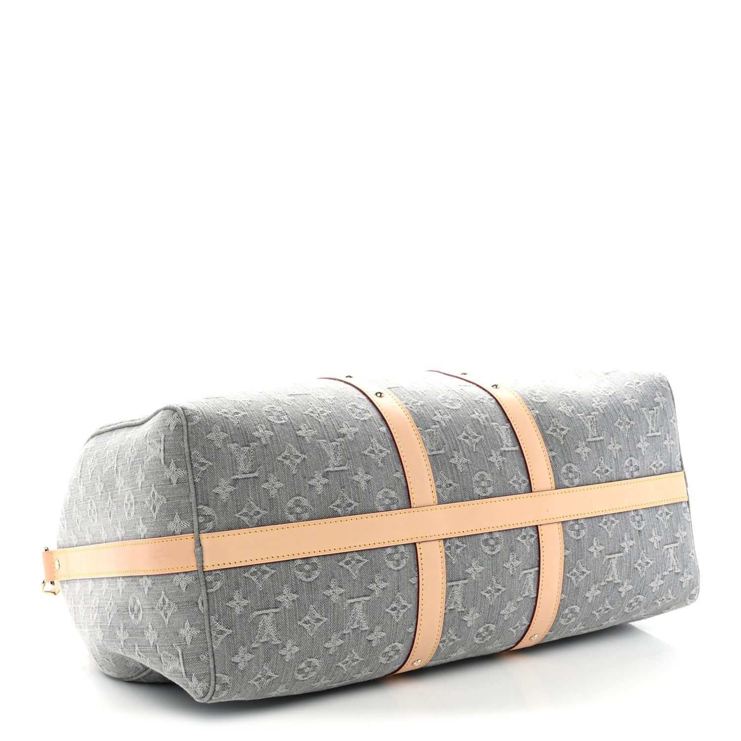 Louis Vuitton Denim Monogram Studded Keepall Bandouliere 45 Cloudy Grey 3 of 8