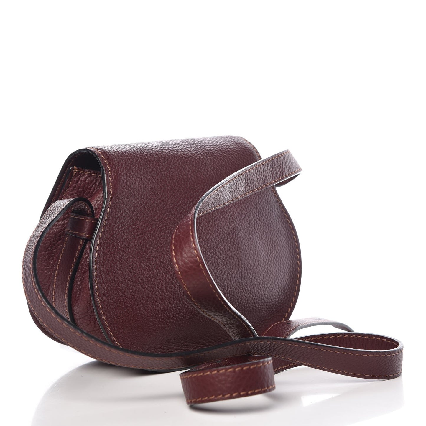 Calfskin Marcie Round Crossbody Bag Dark Velvet