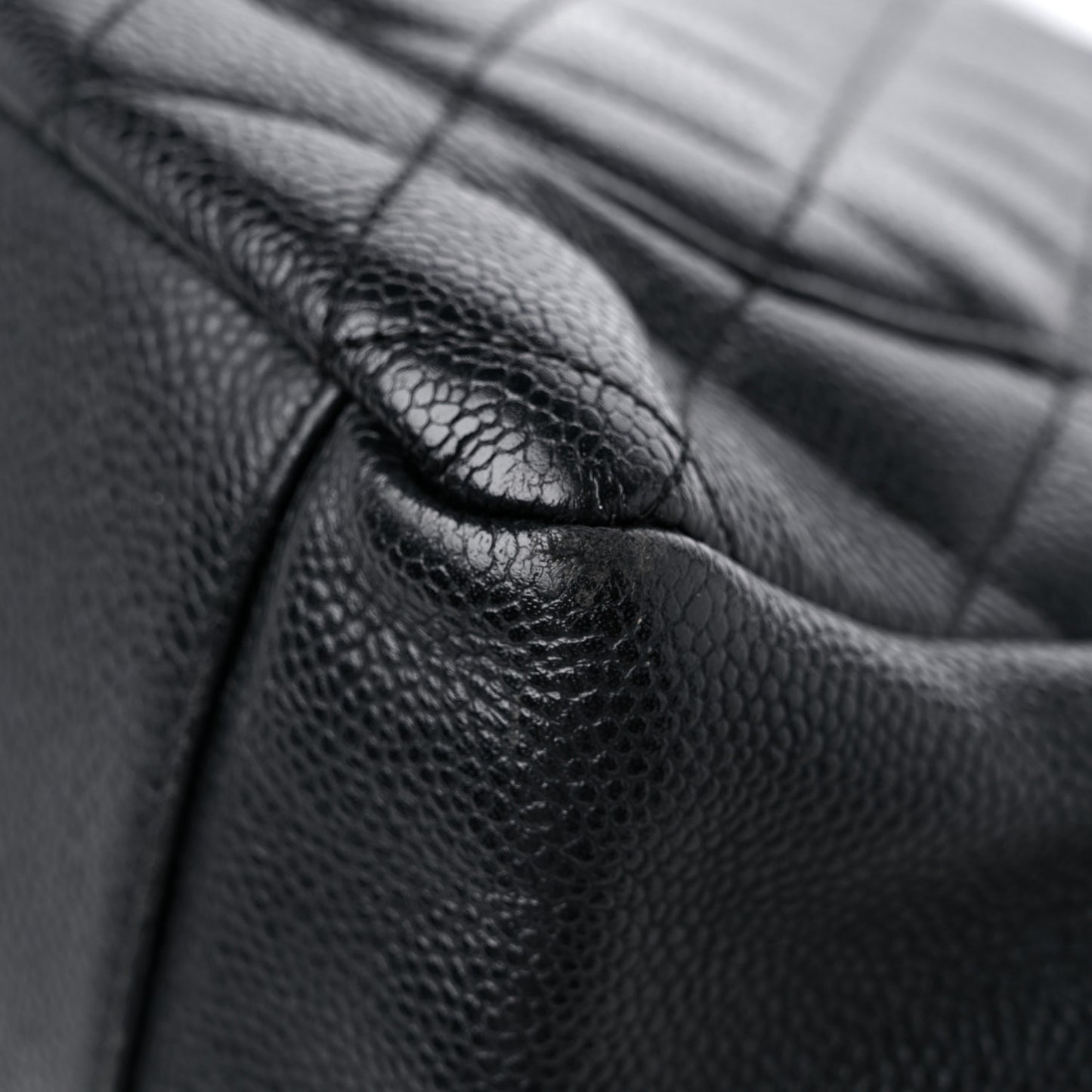 Caviar Quilted Grand Shopping Tote GST Black