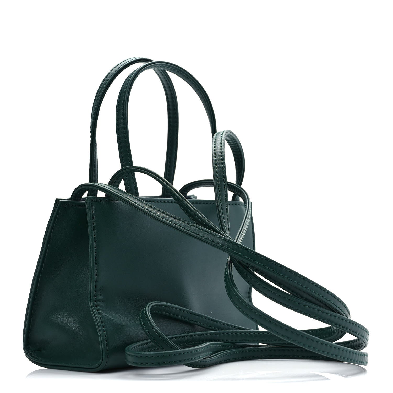 Telfar Vegan Leather Small Shopping Bag Dark Olive 3 of 9