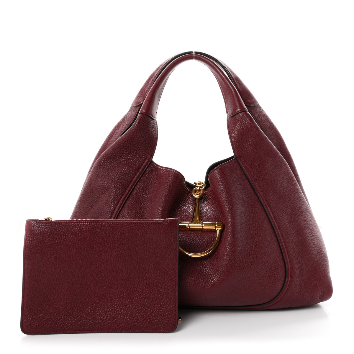 Grained Calfskin Softbit Maxi Shoulder Bag Rosso Ancora Red