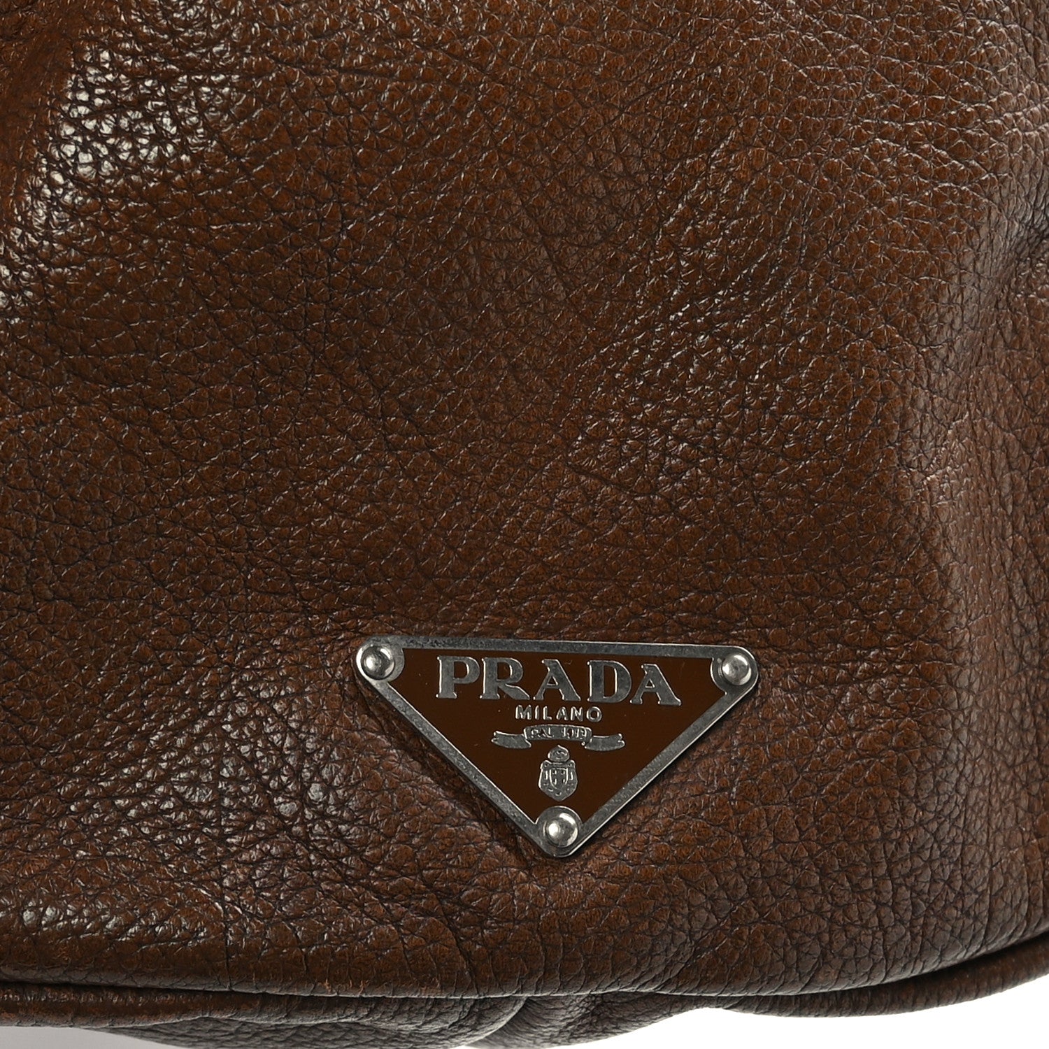 Prada Vitello Daino Top Handle Tote Brown 10 of 11