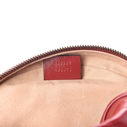 Gucci Glazed Calfskin Matelasse Heart Mini GG Marmont Round Shoulder Bag Romantic Cerise 7 of 10