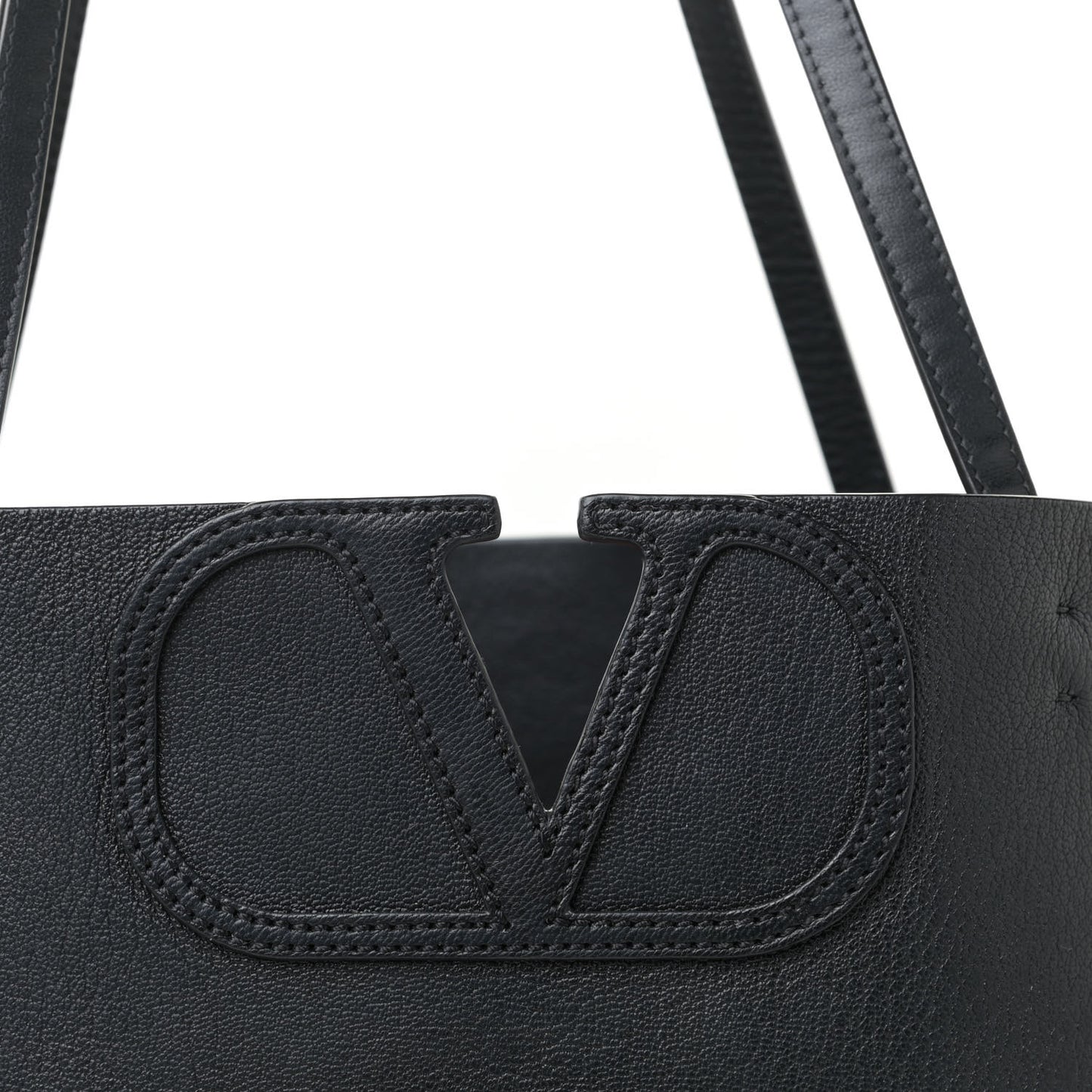 Calfskin Large Vlogo Tote Black
