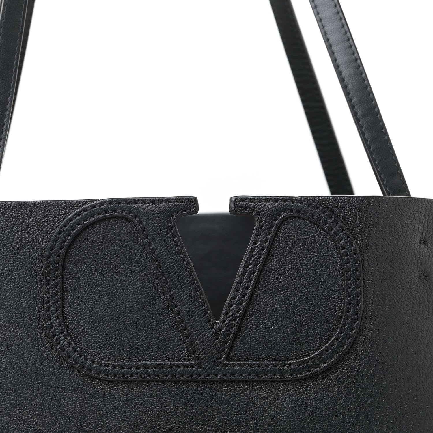 Valentino Garavani Calfskin Large Vlogo Tote Black 6 of 9