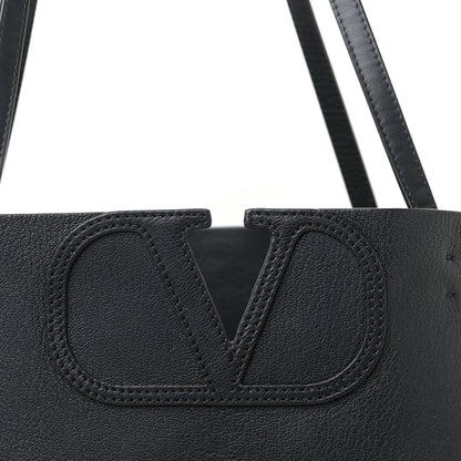 Valentino Garavani Calfskin Large Vlogo Tote Black 6 of 9