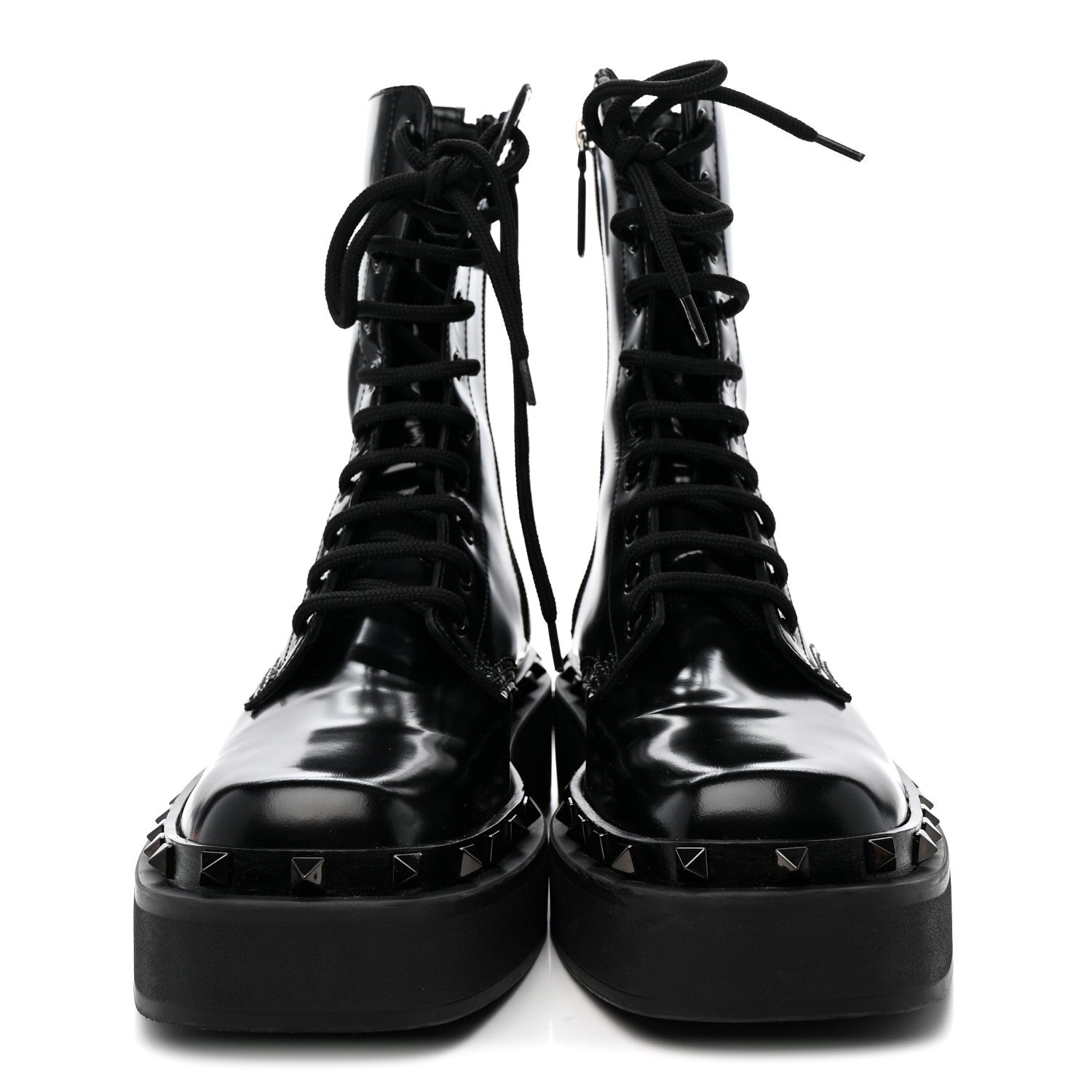Valentino Garavani Calfskin Rockstud M-Way 50mm Combat Boots  39 Black 3 of 11