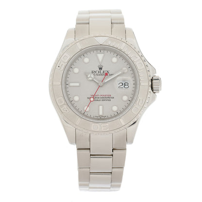 Rolex Stainless Steel Platinum 40mm Oyster Perpetual Date Yacht-Master Watch Silver 16622 1 of 4
