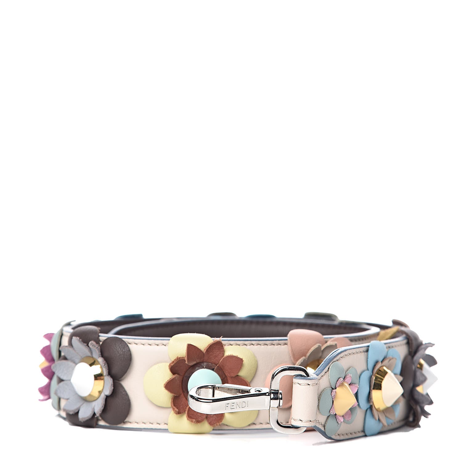 Fendi Vitello Dolce Flowerland Studded Strap You Camelia Moresco Multicolor 1 of 4