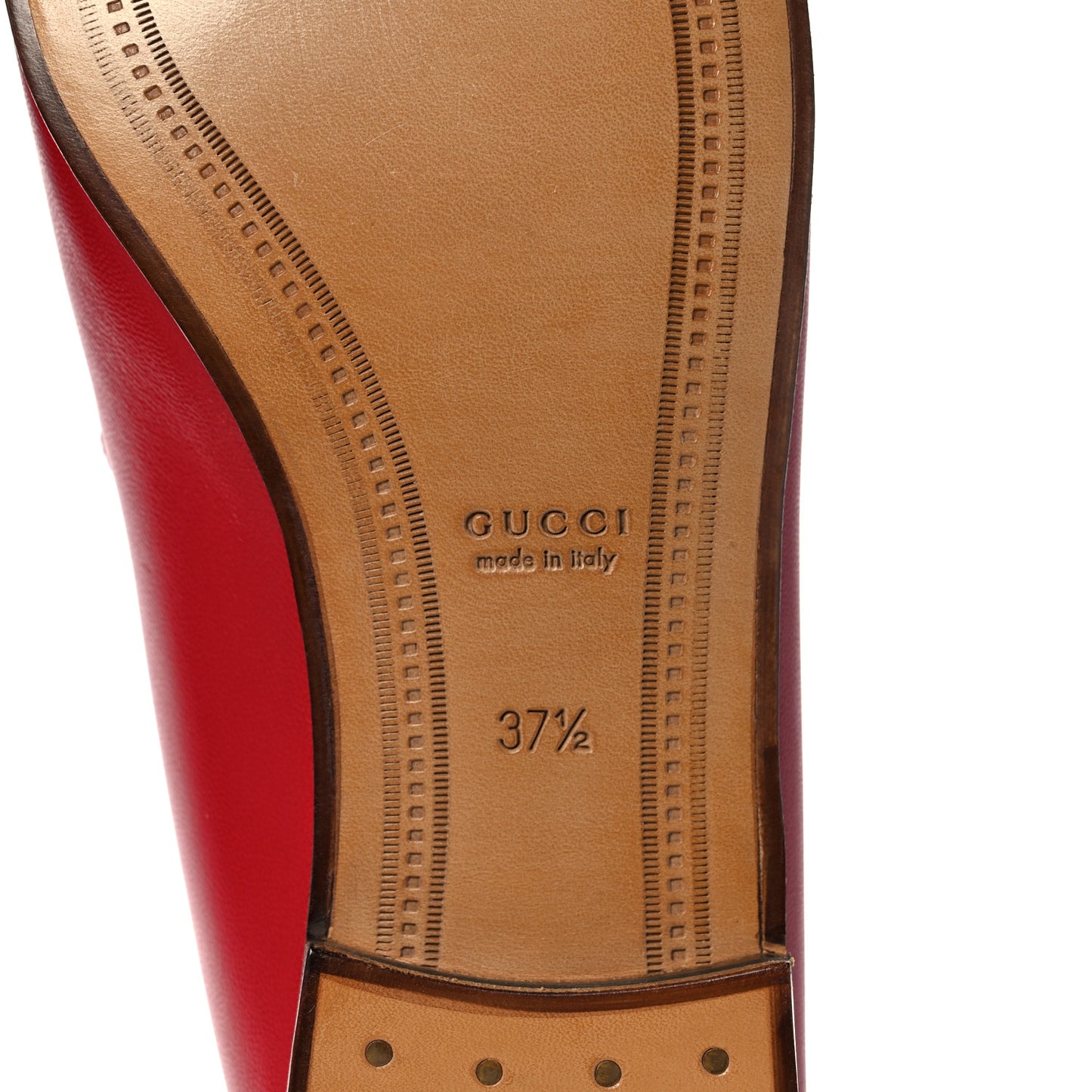 Lambskin Womens Brixton Horsebit Loafers 37.5 Hibiscus Red