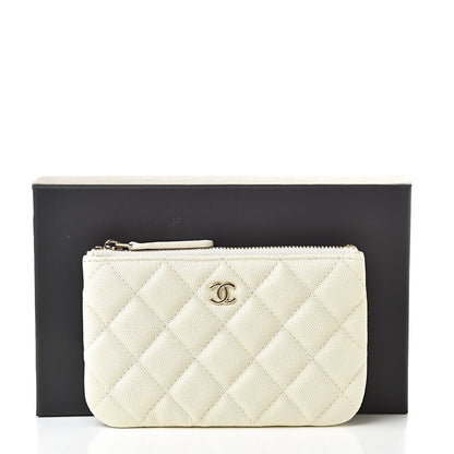 Chanel Caviar Quilted Small Cosmetic Case White 8 of 8