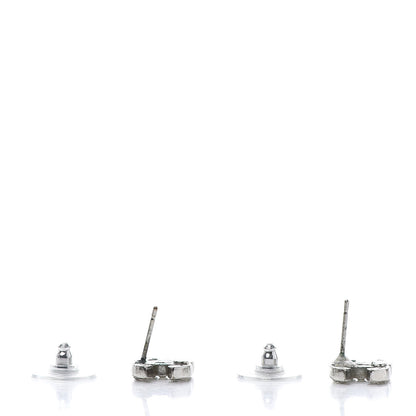 Chanel Crystal Mini Timeless CC Earrings Silver 3 of 7