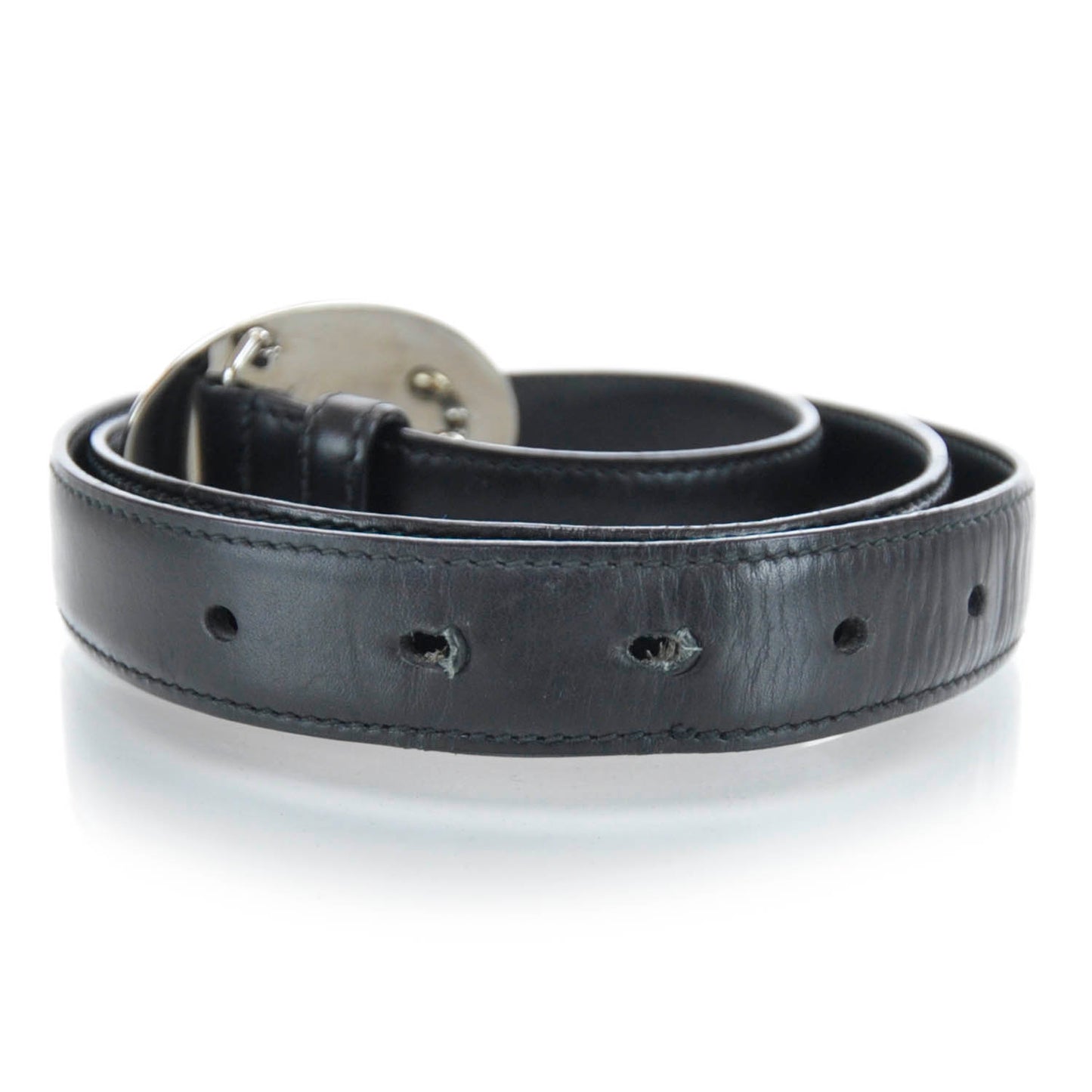 Leather Logo Belt 34 Black
