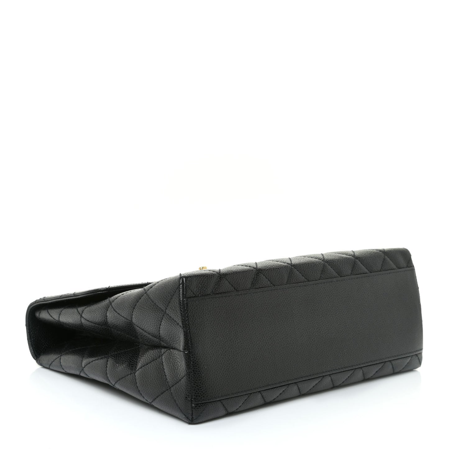 Caviar Quilted Jumbo Kelly Flap Black
