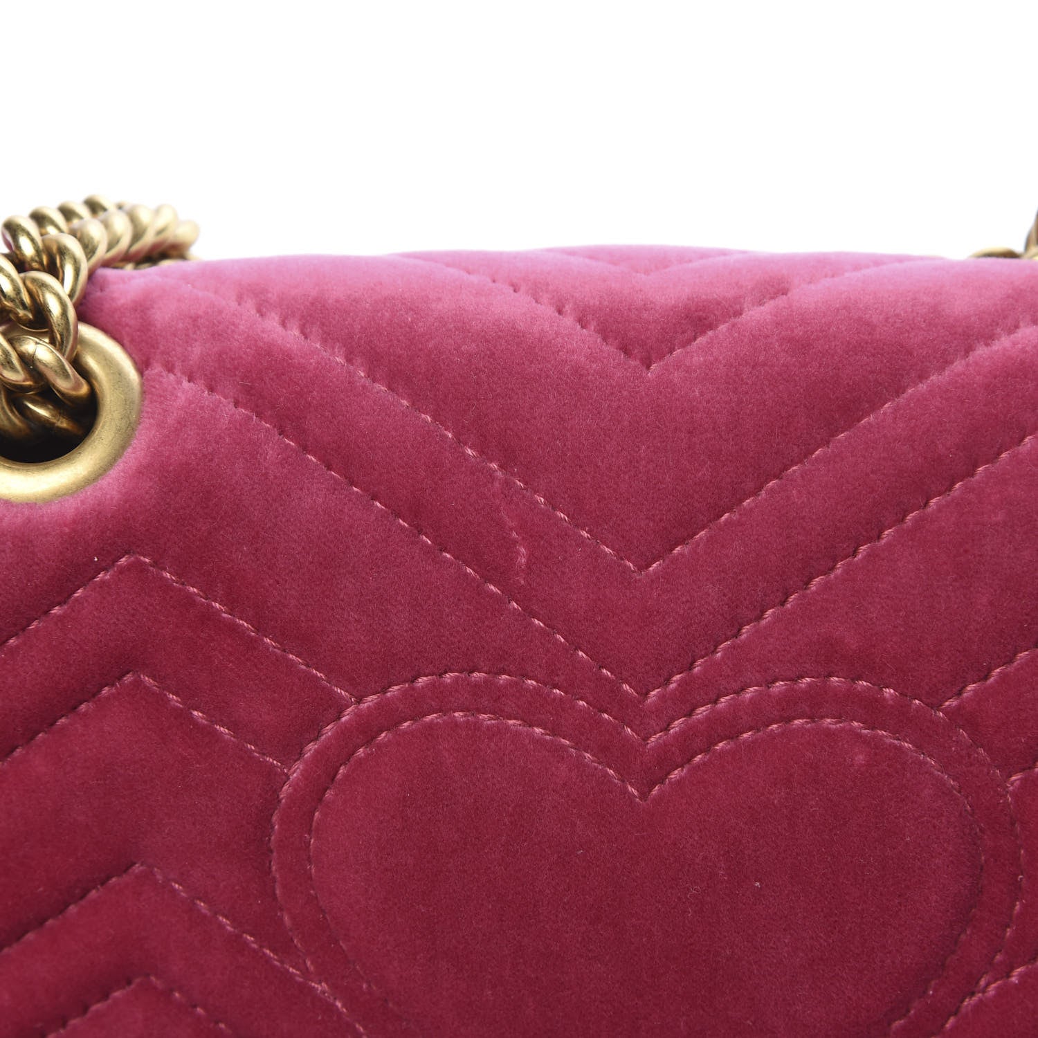 Gucci Velvet Matelasse Mini GG Marmont Shoulder Bag Light Raspberry Rose 12 of 12