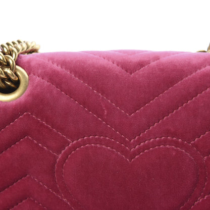Gucci Velvet Matelasse Mini GG Marmont Shoulder Bag Light Raspberry Rose 12 of 12
