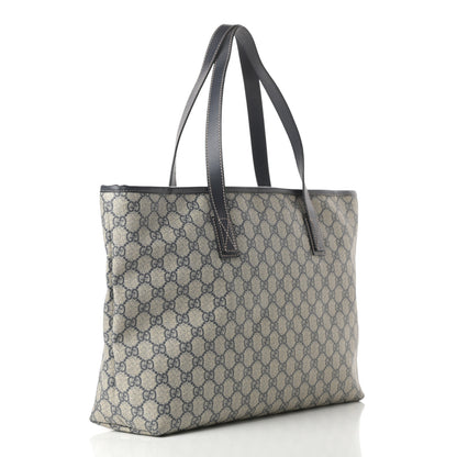 Gucci GG Supreme Monogram Medium Zippered Shopping Tote Navy 3 of 12