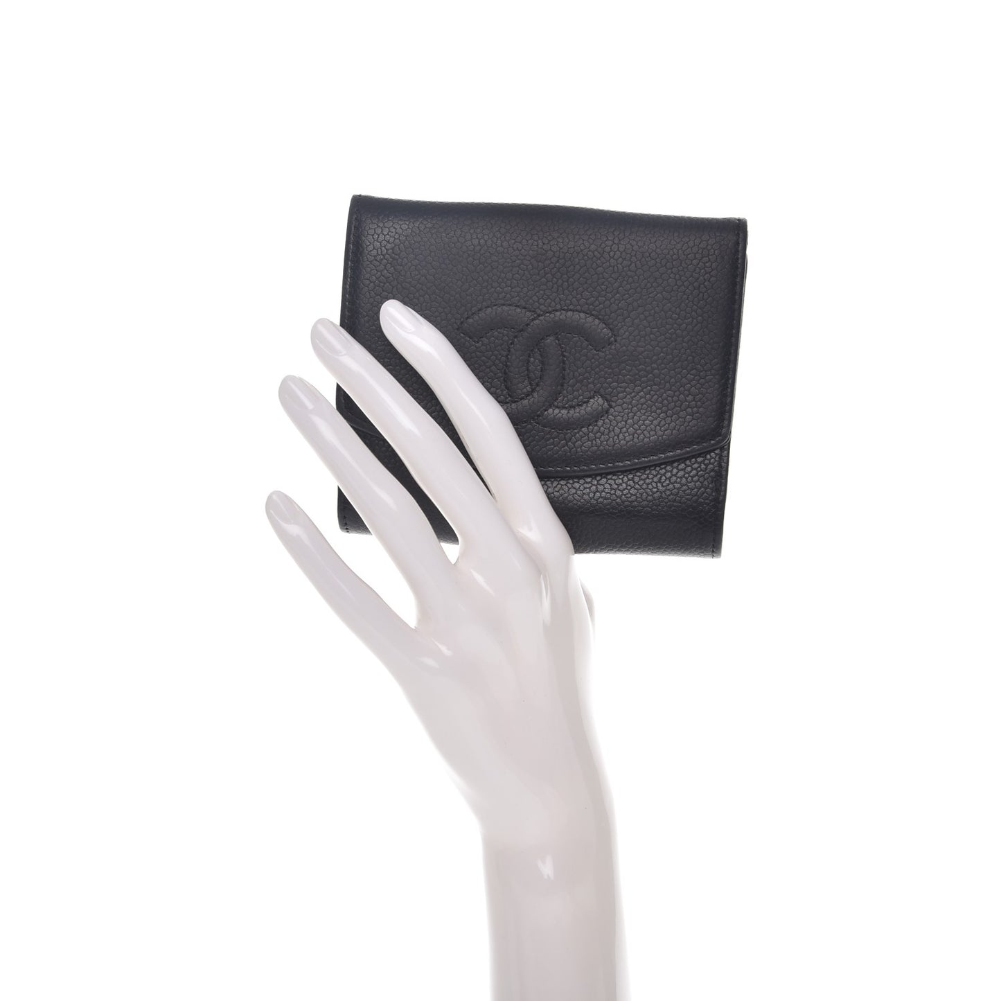 Caviar Timeless CC Compact French Wallet Black