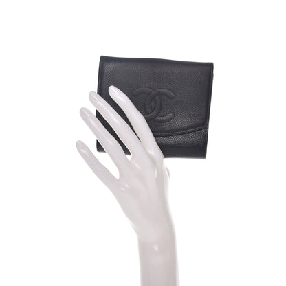 Chanel Caviar Timeless CC Compact French Wallet Black 2 of 10