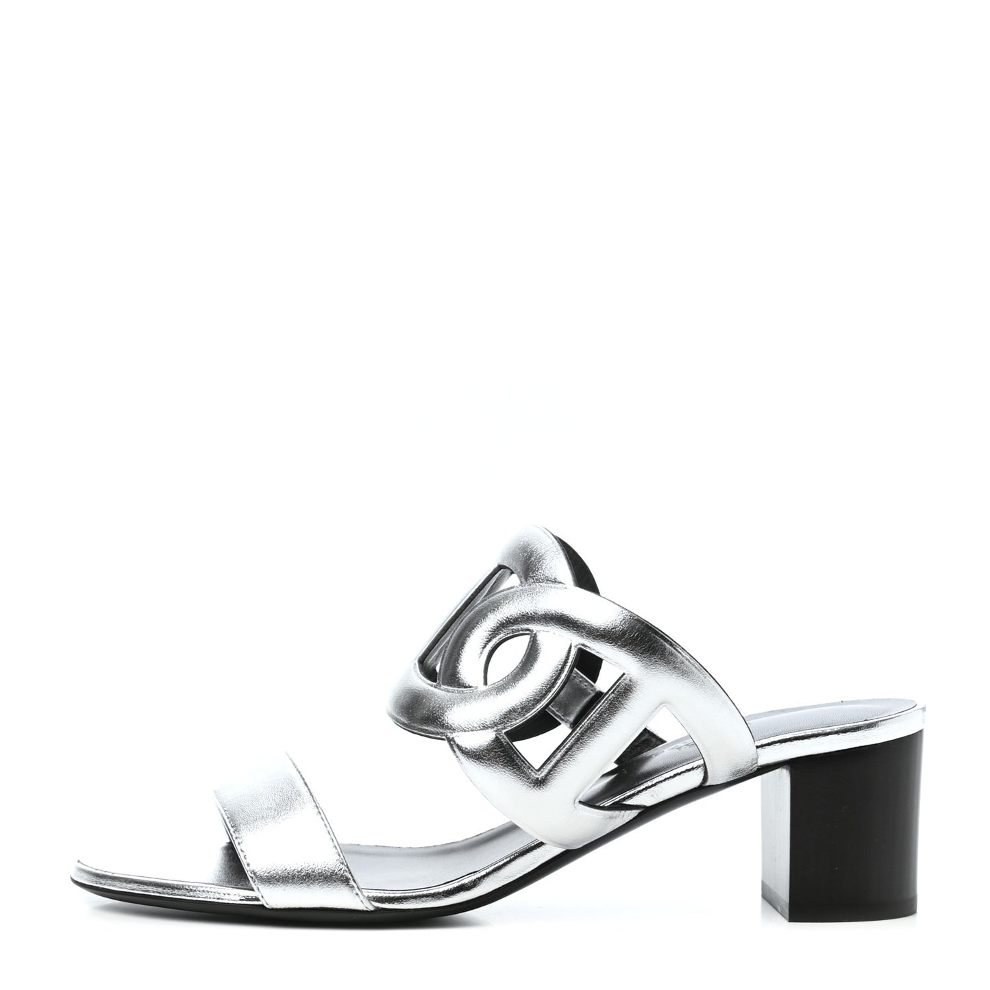 Metallic Nappa Bikini Sandals 39 Argent