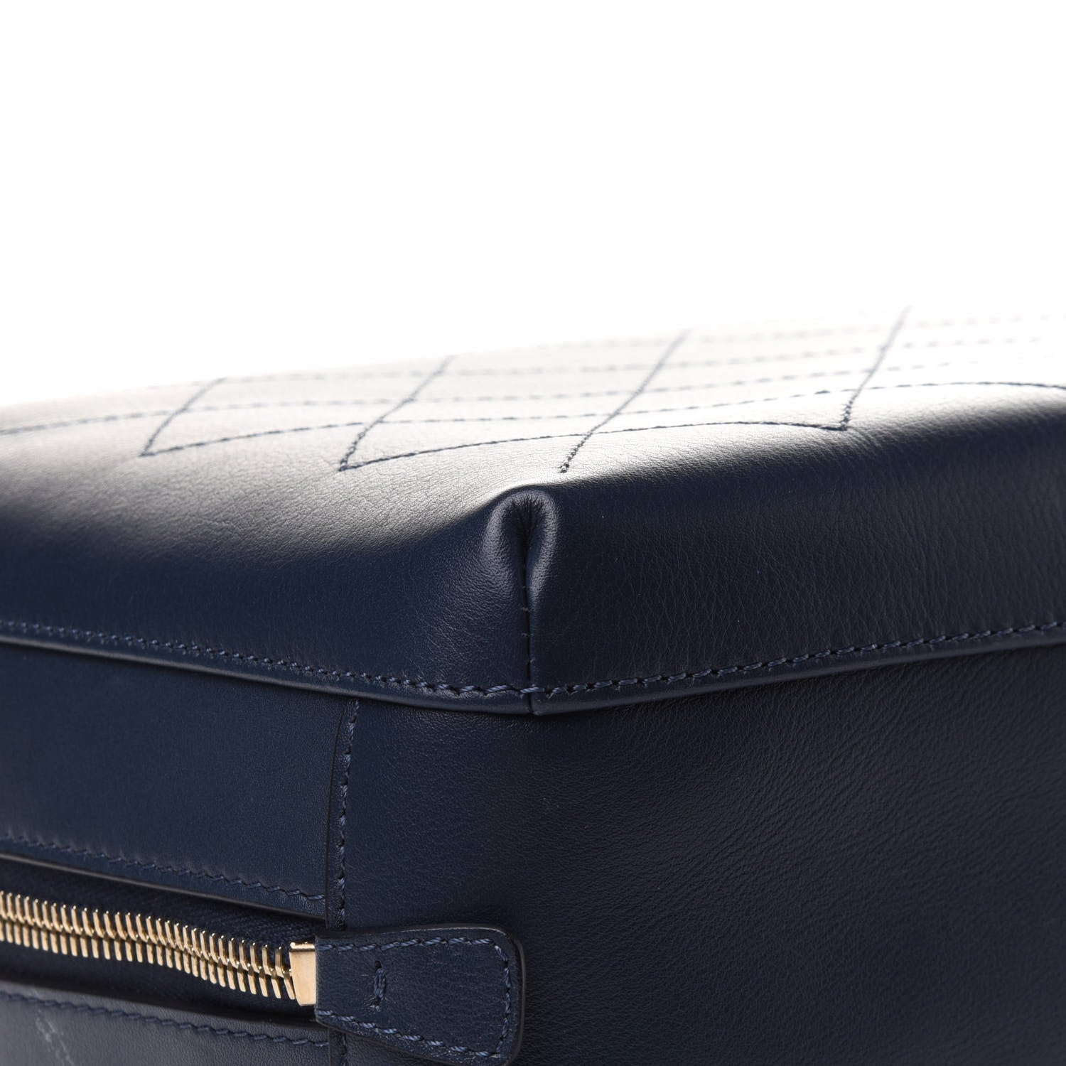Chanel Calfskin Stitched CC Camera Case Bag Blue 12 of 17