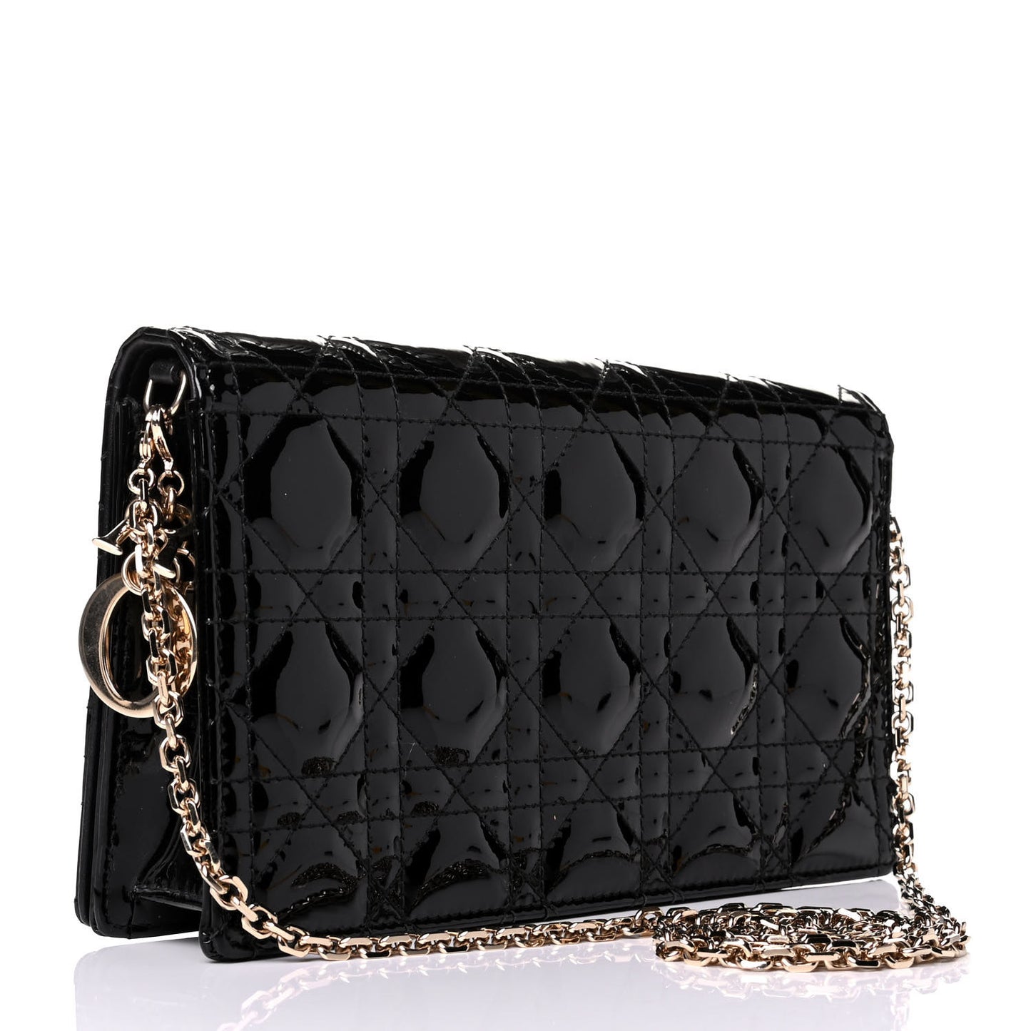 Patent Cannage Lady Dior Clutch Black