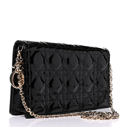 Christian Dior Patent Cannage Lady Dior Clutch Black 2 of 7