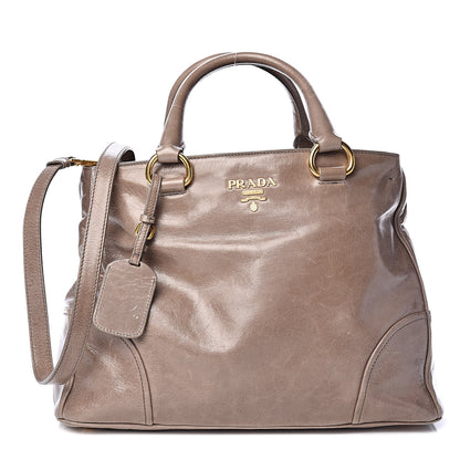 Prada Vitello Shine Top Handle Bag Argilla 1 of 11