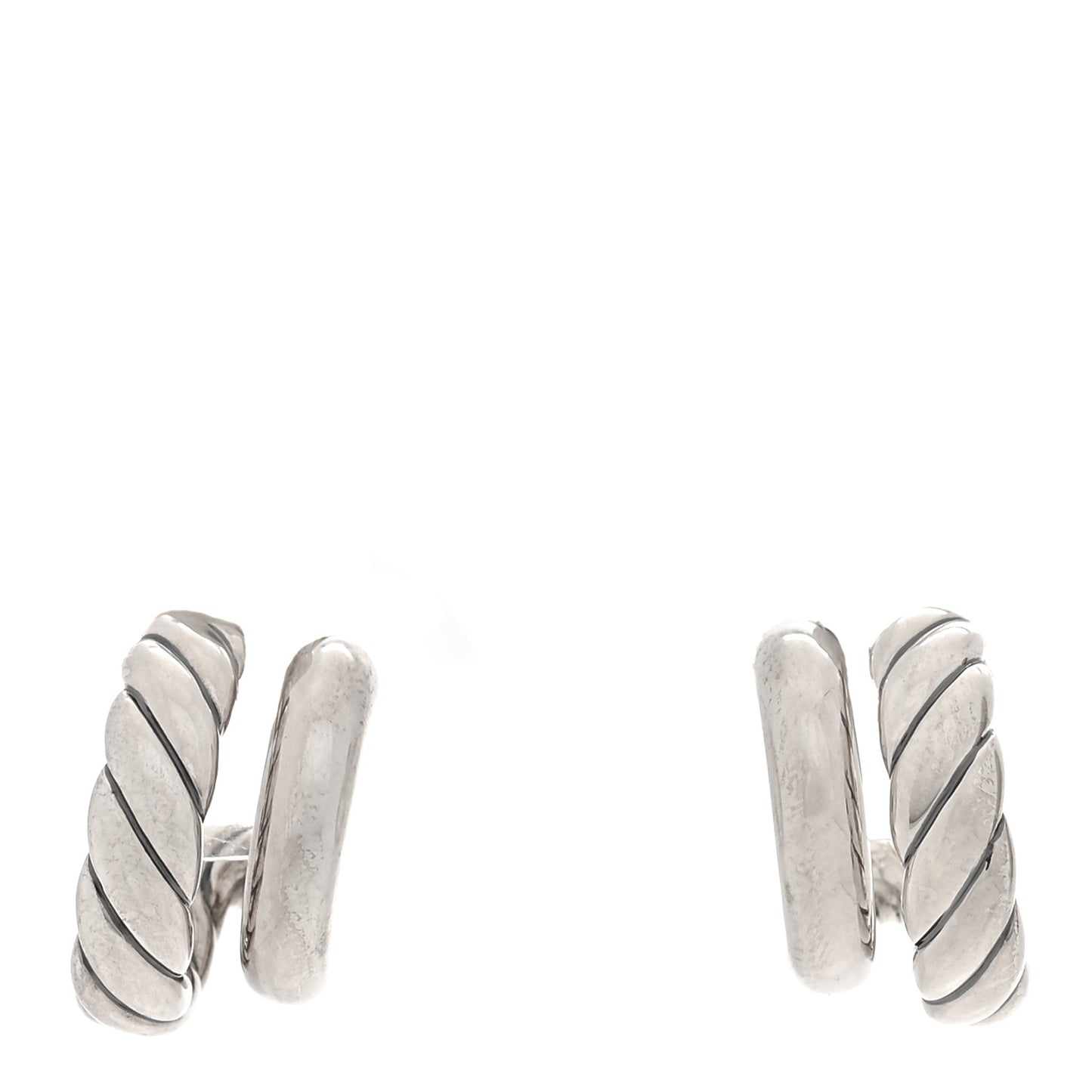 Sterling Silver 13.5mm Mercer Double Hoop Huggie Earrings