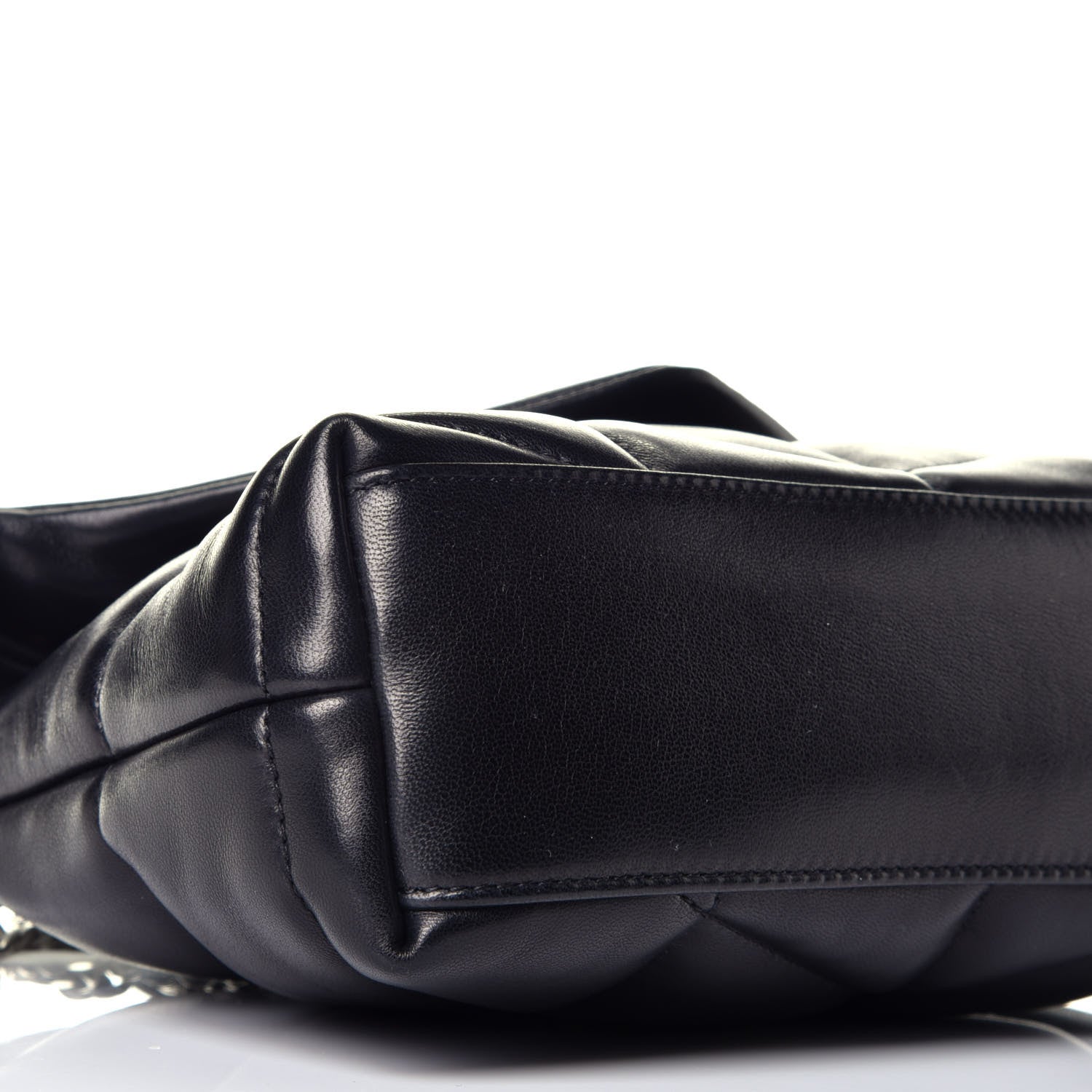 Saint Laurent Lambskin Quilted Toy Loulou Puffer Monogram Chain Satchel Black 7 of 9