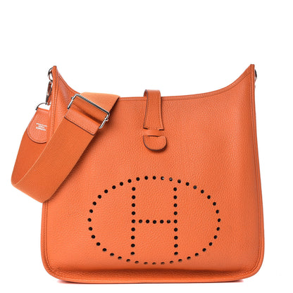 Hermes Taurillon Clemence Evelyne III GM Orange 1 of 12
