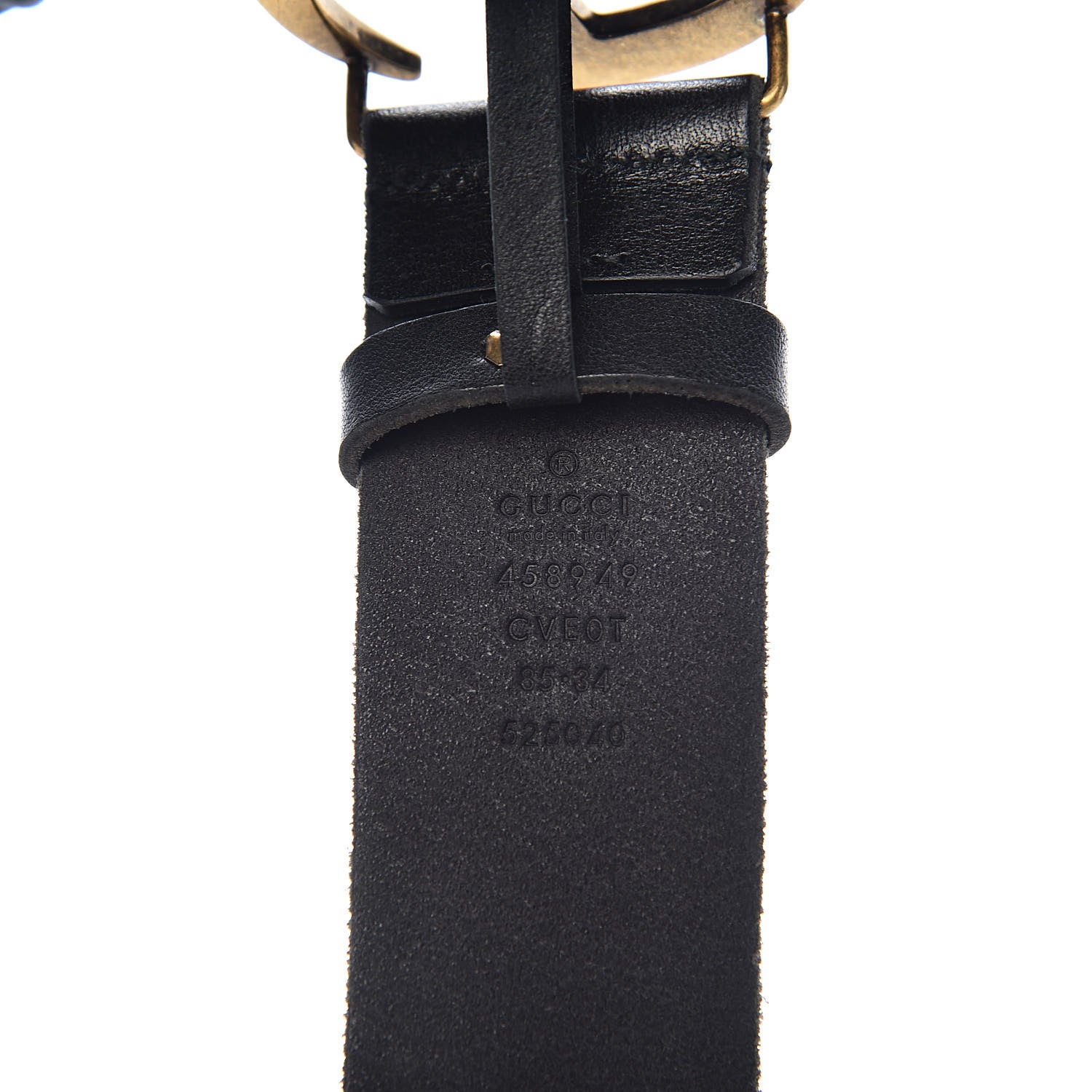Gucci Faded Calfskin Snake Double G 40mm Belt 85 34 Black 4 of 6