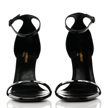 Saint Laurent Patent Calfskin Opyum 110 Sandals 37.5 Black Gold 2 of 8