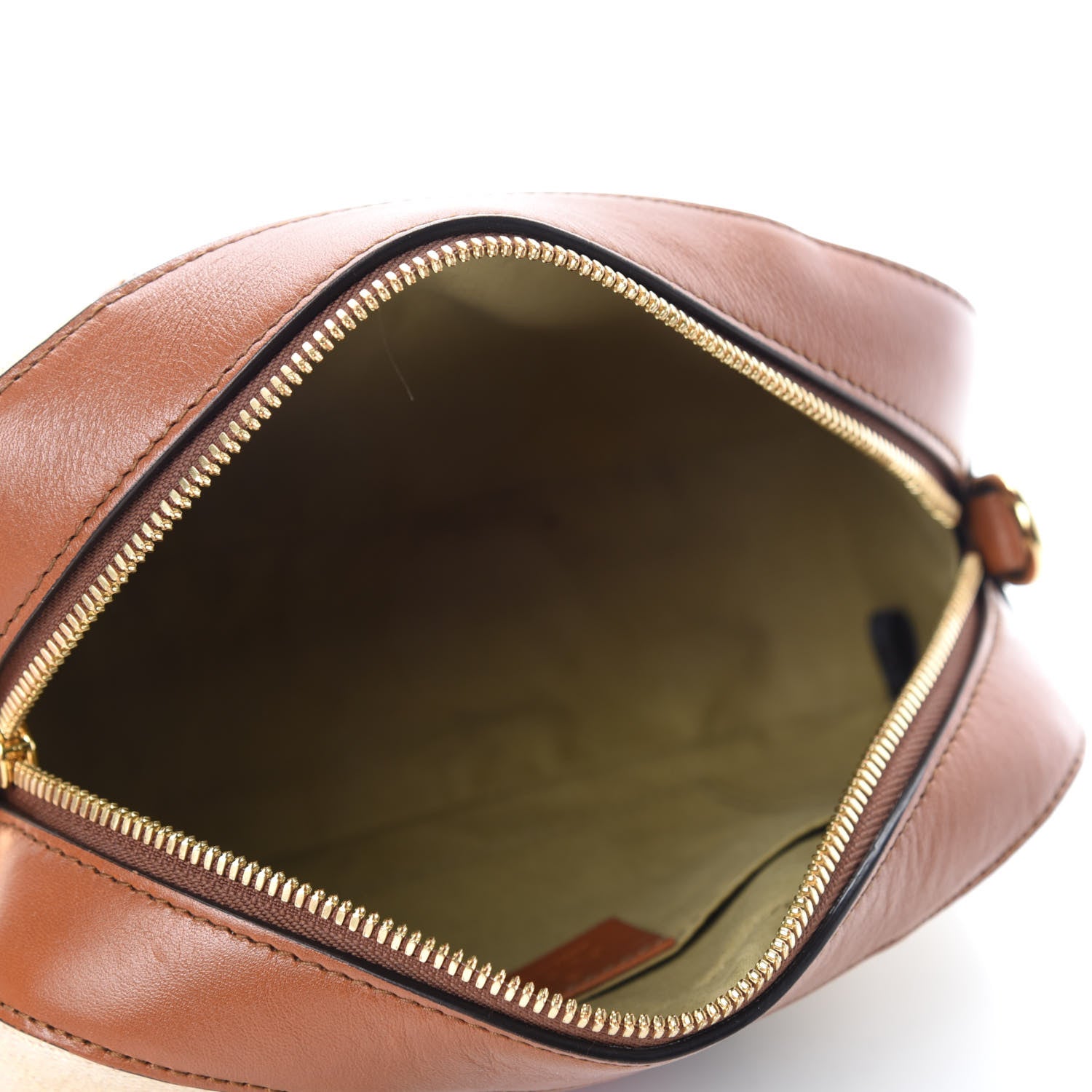 Gucci Vintage Canvas Web Shoulder Bag Sand Cuir 5 of 11