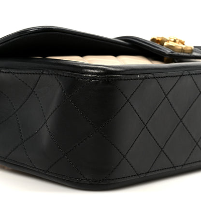 Chanel Lambskin Quilted Medium Elegant CC Flap Beige Black 9 of 11