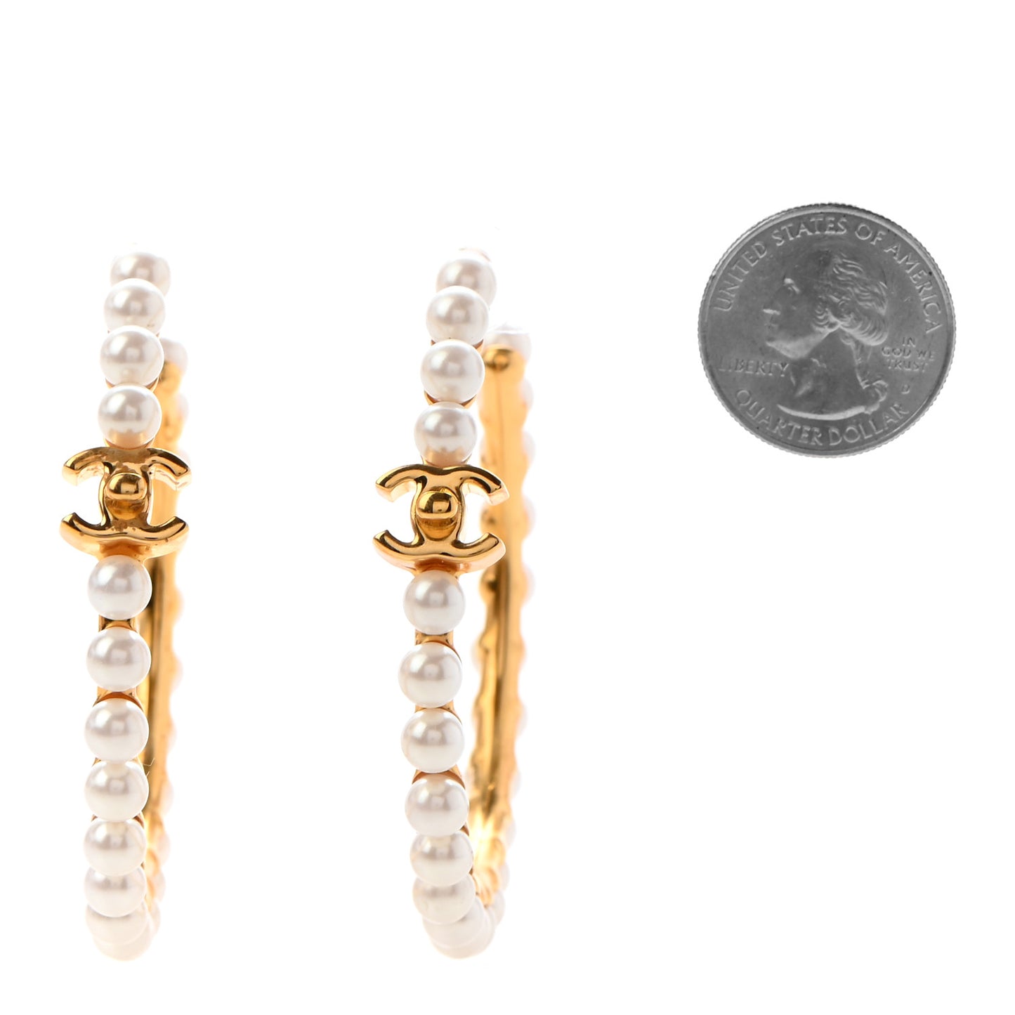Pearl CC More Is More Hoop Earrings Gold