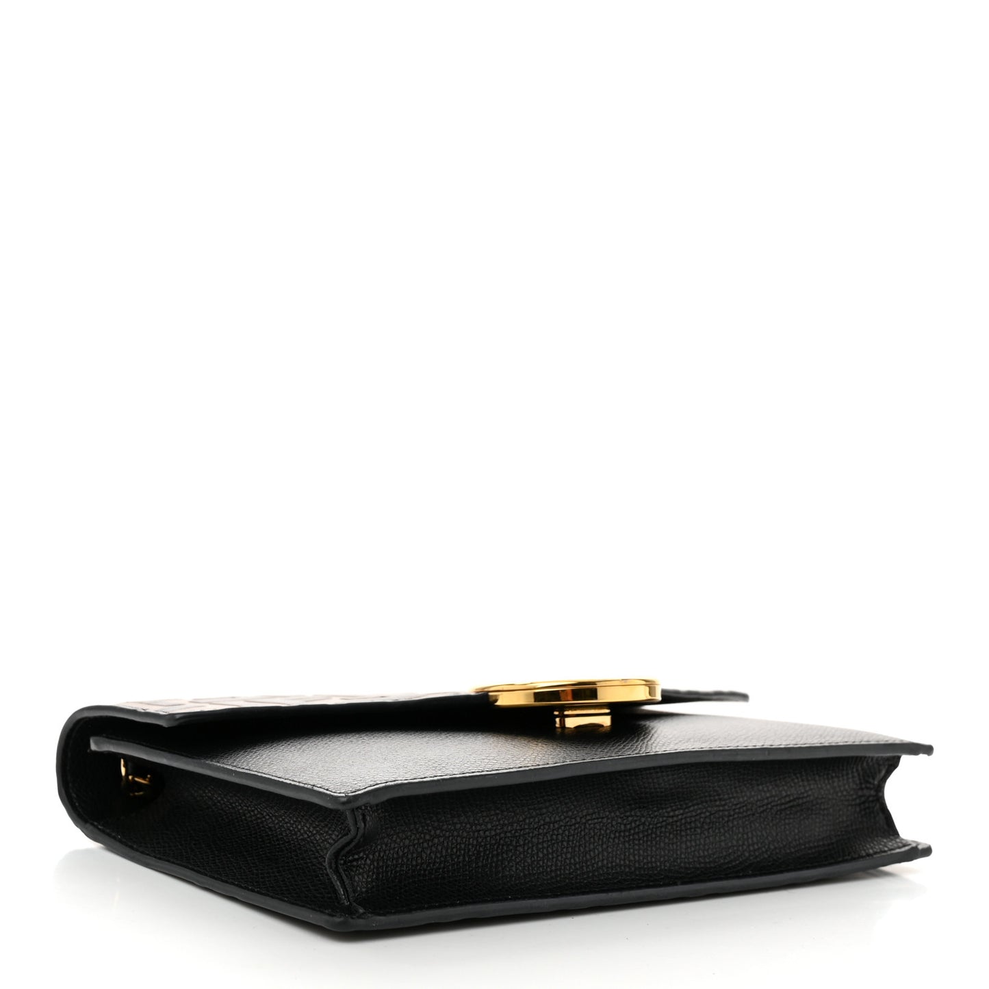 Vitello Cruise F is Fendi Bi-Color FF 1974 Embossed Medium Envelope Wallet On Chain Black Maya