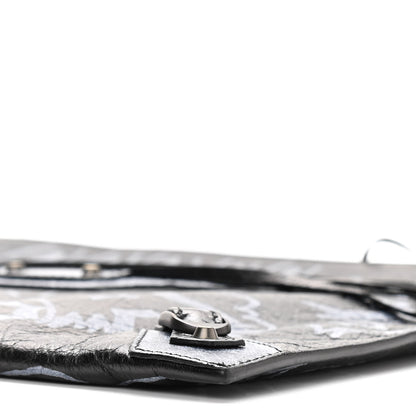 Balenciaga Agneau Classic Hardware Graffiti Small Pouch Black White 10 of 10