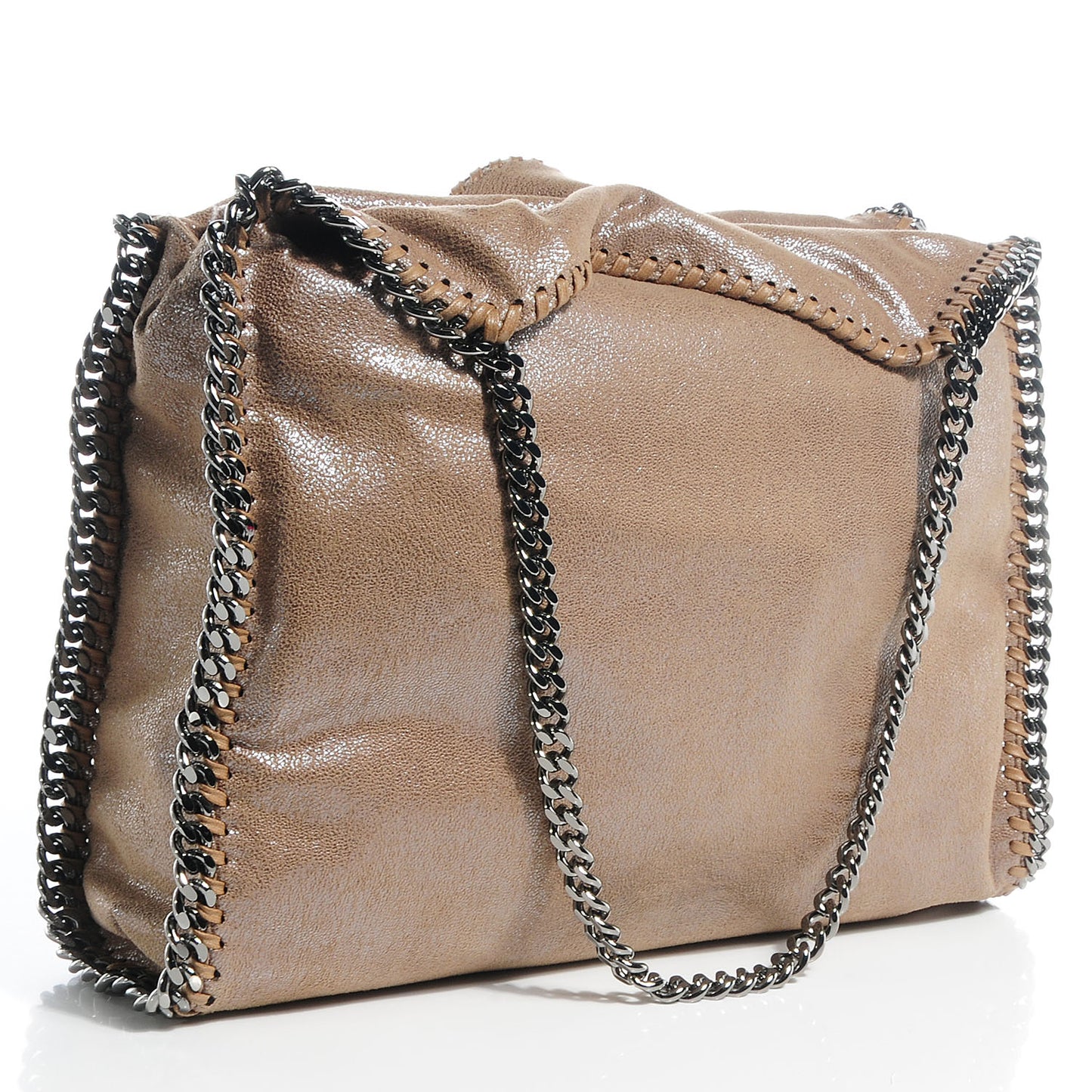 Faux Leather Shaggy Deer Small Falabella Tote Chamois