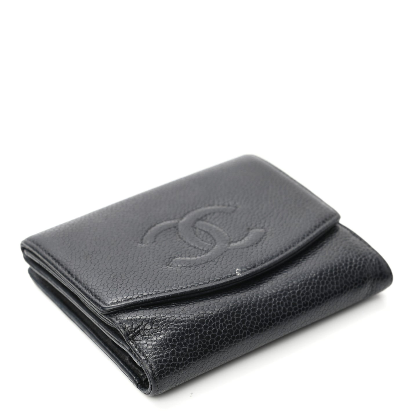 Caviar Timeless CC Compact French Wallet Black
