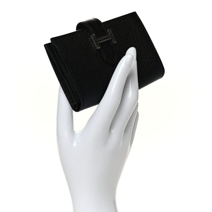 Hermes Chevre Mysore Mini Bearn Wallet Black 2 of 9