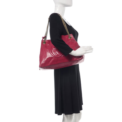 Gucci Vernice Naplack Medium Soho Chain Shoulder Bag Bright Bouganville 2 of 15
