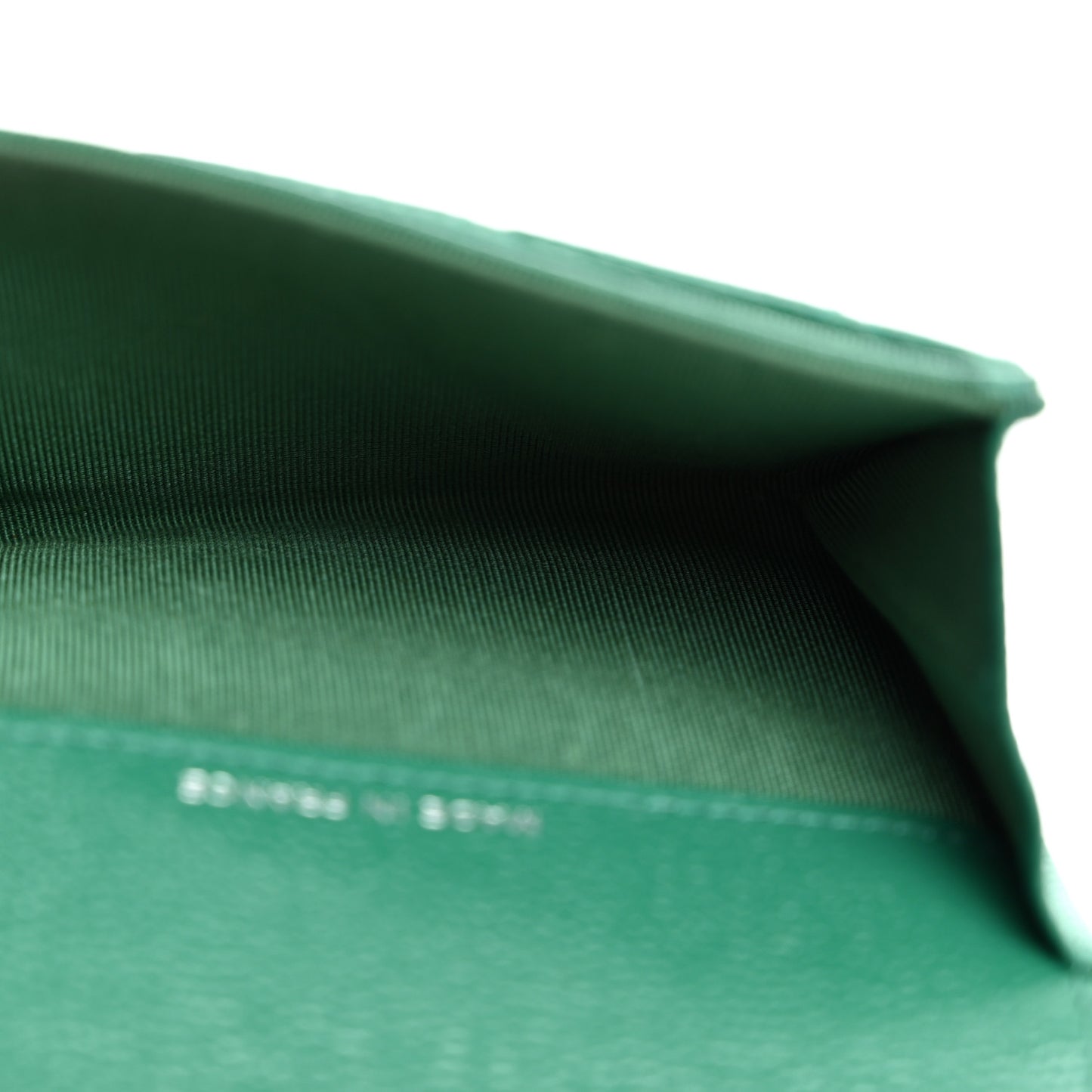 Caviar Quilted Flap Card Holder Wallet Green